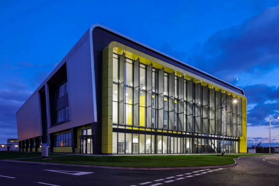 Cranfield University campus at dusk